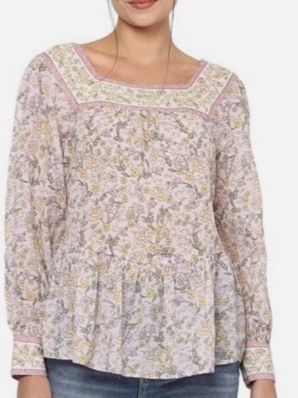 American Eagle Outfitters Floral Blouse Size Large Pink Relaxed Summer Boho